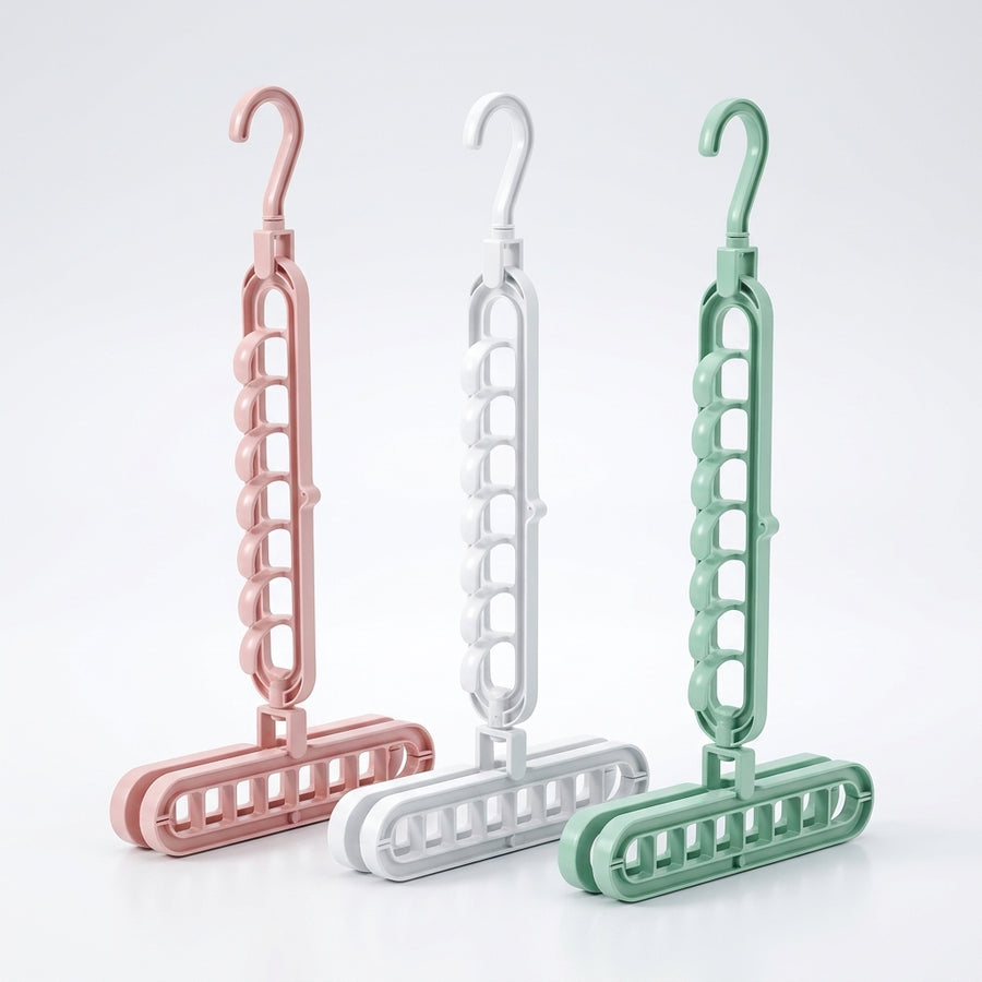 Pack de 3 percheros organizadores 9 en 1 para ropa